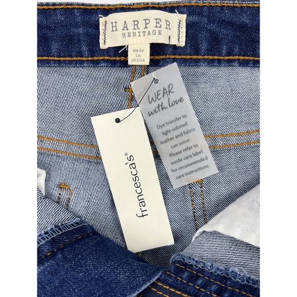 Harper Heritage Denim Jeans Blue Skinny Mid Rise Ripped Raw Hem Womens 28 - Picture 4 of 12